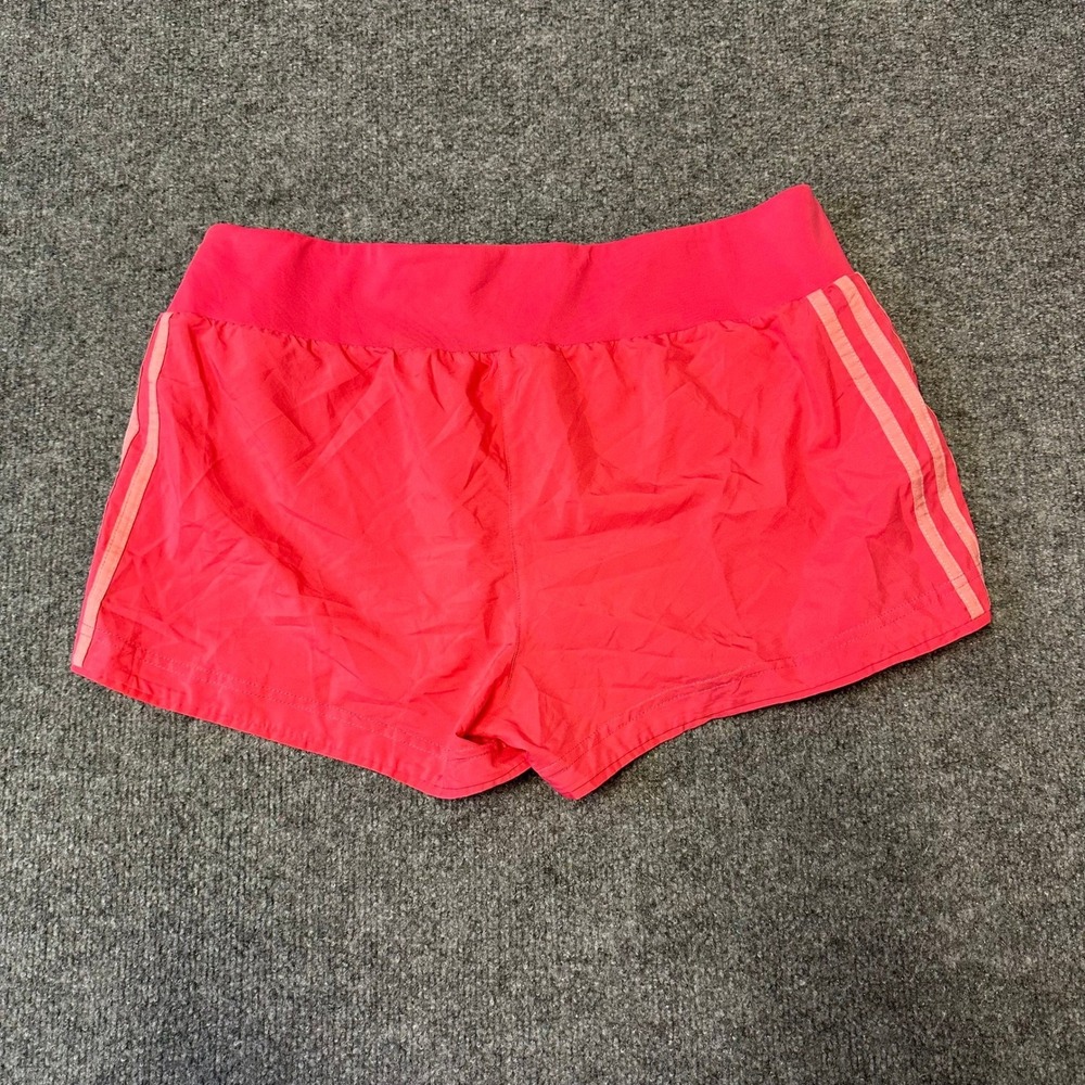 Adidas Shorts Womens Size L Pink ClimaCool Athletic Running Gym Side Stripes